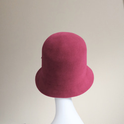 sale☆ローズピンク○ニュアンスカラー○フェルト フラワーflower帽子 ハット 5枚目の画像