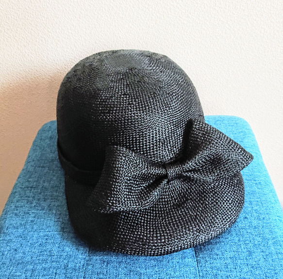SALE☆ブラックリボンの帽子◇キャップ 1枚目の画像