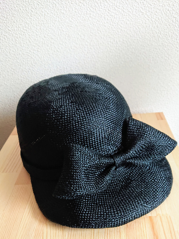 SALE☆ブラックリボンの帽子◇キャップ 6枚目の画像