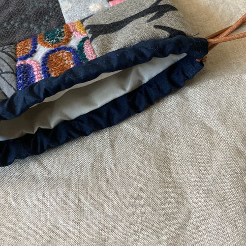 ミナペルホネン mina perhonen ハンドメイド パッチワーク 巾着