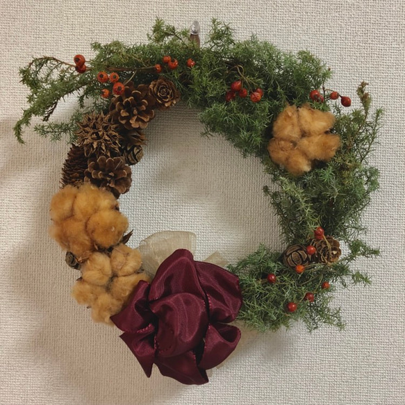 ひむろすぎを使用したクリスマスリース/Christmas wreath 1枚目の画像