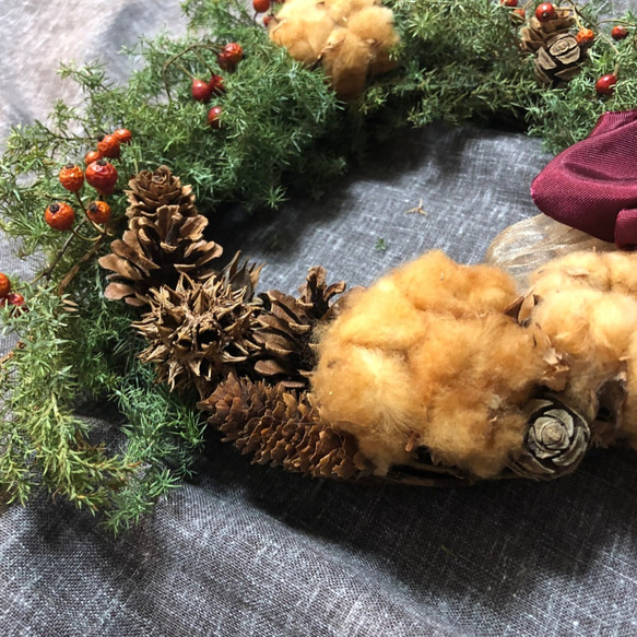 ひむろすぎを使用したクリスマスリース/Christmas wreath 3枚目の画像