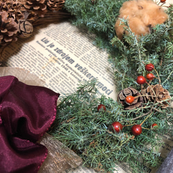 ひむろすぎを使用したクリスマスリース/Christmas wreath 4枚目の画像