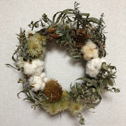 cotton yellow wreath/黄色のコットンリース 1枚目の画像