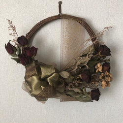 【Creema限定送料無料】【10%OFF】三日月のribbon antique Christmas wreath 2枚目の画像