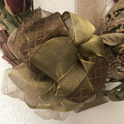 【Creema限定送料無料】【10%OFF】三日月のribbon antique Christmas wreath 5枚目の画像