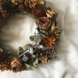 【送料無料(Creema限定)】【10％OFF！】antique　rose wreath 3枚目の画像