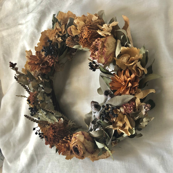 【送料無料(Creema限定)】【10％OFF！】antique　rose wreath 7枚目の画像