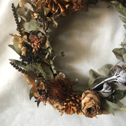 【送料無料(Creema限定)】【10％OFF！】antique　rose wreath 5枚目の画像