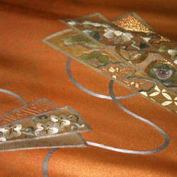 正絹　なごや帯　金彩　刺繍　リメーク　仕立て上がり品 3枚目の画像