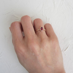 粉紅碧璽（橢圓型）·戒指（k10） 第4張的照片
