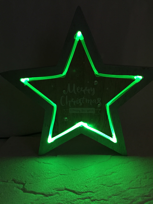 クリスマス ネオンランプ【スター型、緑色】 3枚目の画像