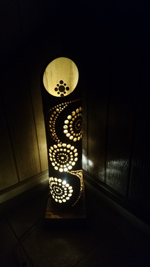 竹のランプシェード花火ウエーブ２ 1枚目の画像