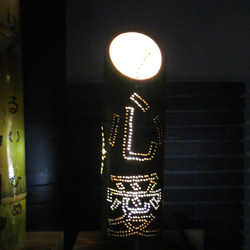 竹のランプシェードオーダーメイドで名前文字入れ 4枚目の画像