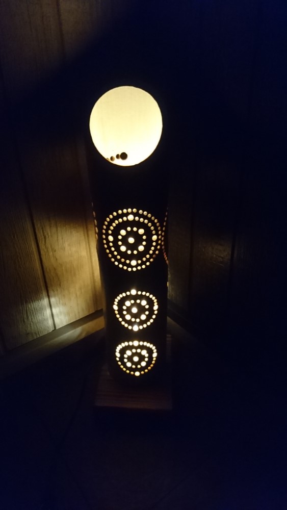 竹のランプシェード幾何学模様 1