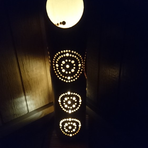 竹のランプシェード幾何学模様 1 スタンドライト・テーブルランプ 灯家