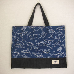 ダイナソー リアル レッスンバッグなどオーダー受付中 受注製作予約品/ダイナソーワールド(恐竜）☆レッスンバッグ3点セット