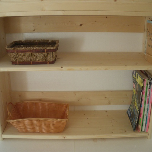 無垢材絵本棚☆幅90㎝高さ100㎝大収納200冊♪ その他家具 wood工房