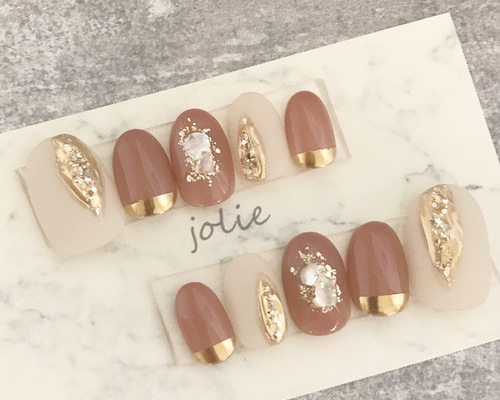 #004 ネイルチップ　ニュアンスネイル　ミラーネイル　シェルネイル 1_3192c0861db4f2a1e0486b6101bb