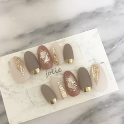 ナチュラルホワイトのシェルのニュアンスネイル ネイルチップ（つけ爪