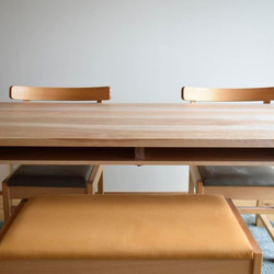 カバ桜　棚付きダイニングテーブル　W140 2枚目の画像