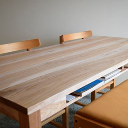 カバ桜　棚付きダイニングテーブル　W140 3枚目の画像