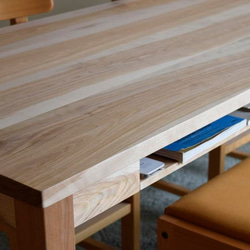 カバ桜　棚付きダイニングテーブル　W140 6枚目の画像