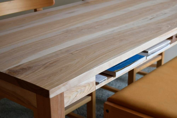 カバ桜　棚付きダイニングテーブル　W160 7枚目の画像