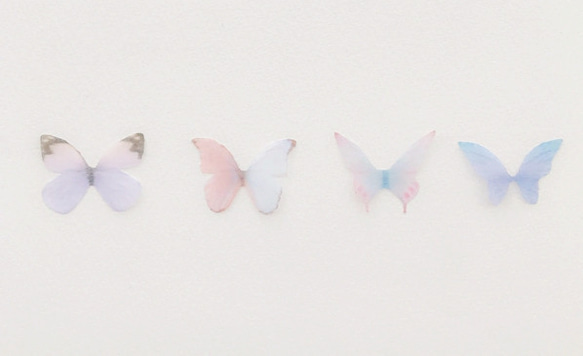 素材   蝶々 シフォンパーツ    幅約3cm  5枚  アクセサリーパーツPB5-3 3枚目の画像