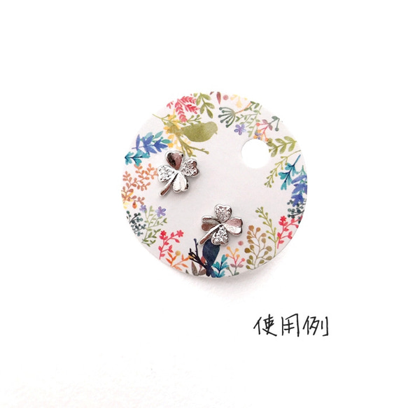 【40枚】お花柄 ♡鳥01　ラッピング台紙 (小)    丸型　 可愛いピアス台紙  PC1 2枚目の画像