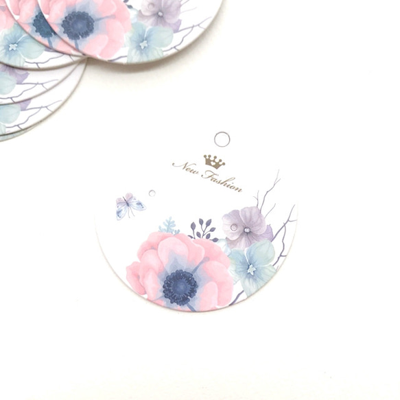 【30枚】アクセサリー台紙 ♡ ラッピング台紙   flower　  ピアス 台紙  DS-22 1枚目の画像