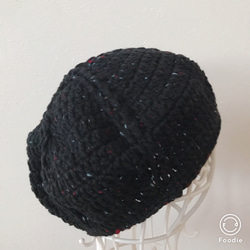 Sold out‼️Otona ブラックツイードのベレー帽 3枚目の画像
