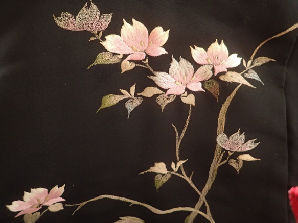 ✳︎１点物 ✳︎ アンティーク  着物リメイク  正絹　桜刺繍 フォーマルワンピース ✳︎ サイズ 9号 5枚目の画像
