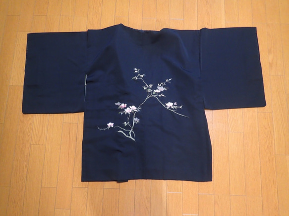 ✳︎１点物 ✳︎ アンティーク  着物リメイク  正絹　桜刺繍 フォーマルワンピース ✳︎ サイズ 9号 6枚目の画像