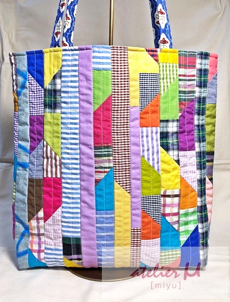 パッチワークキルト ショルダートートバック
