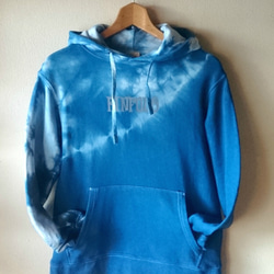 Indigo dyed diagonal hoodie /S 2枚目の画像