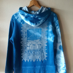 Indigo dyed diagonal hoodie /S 3枚目の画像