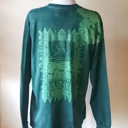 Green tie-dyed long sleeved /L 5枚目の画像