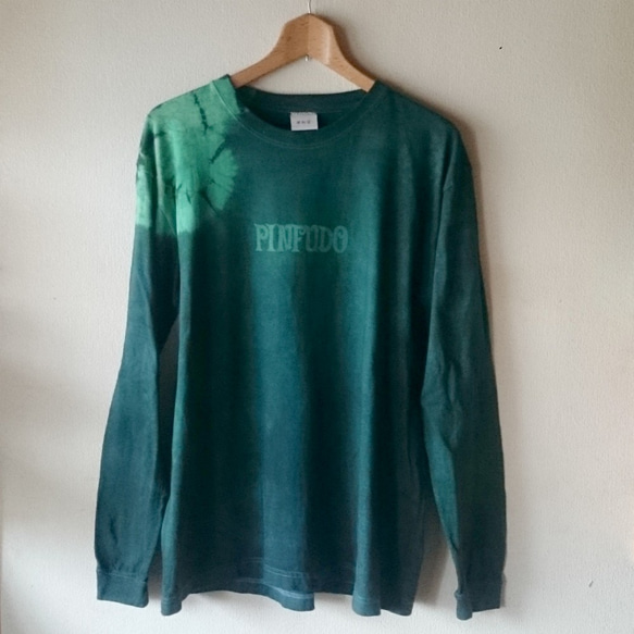 Green tie-dyed long sleeved /L 1枚目の画像