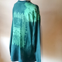 Green tie-dyed long sleeved /L 8枚目の画像