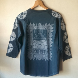 Black tie-dye Raglan sleeve T-shirt /M 2枚目の画像