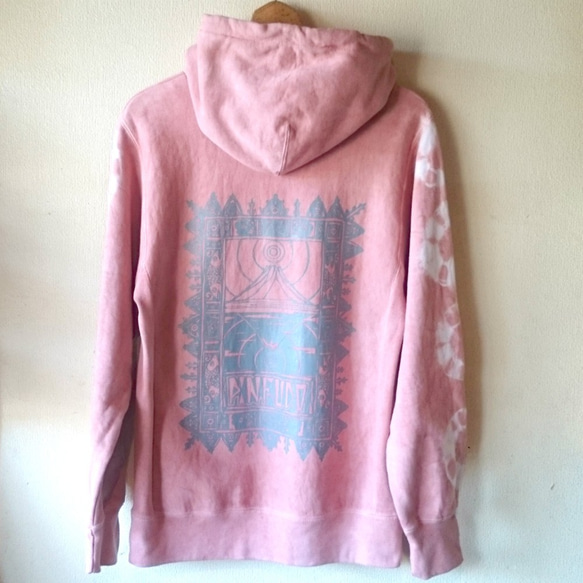 [再販]"Red Iron Oxide" natural dyed hoodie /M 4枚目の画像