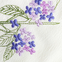 あじさい（紫陽花）刺繍半襟 4枚目の画像