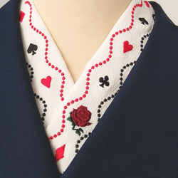 トランプ柄刺繍半襟～赤黒 2枚目の画像