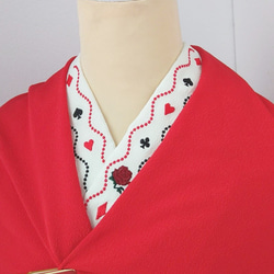 トランプ柄刺繍半襟～赤黒 3枚目の画像