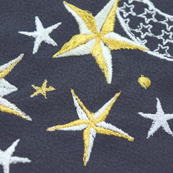 「星座柄刺繍半襟」～流星の輝き～金銀糸を使用しました 7枚目の画像