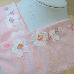桜の刺繍半衿　ベビーピンク 1枚目の画像