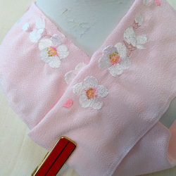 桜の刺繍半衿　ベビーピンク 5枚目の画像