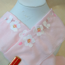 桜の刺繍半衿　ベビーピンク 6枚目の画像