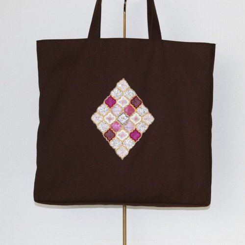 JAMINPUECH ビーズ スパンコール 刺繍 トートバッグ 茶色ベロア Jamin Puech ジャマンピュエッシュ JAMIN PUECH *トートバッグ